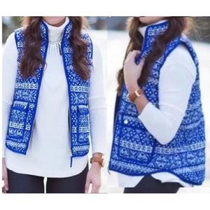 J. Crew Down Aztec Quilted Puffer Vest Women's Size XS